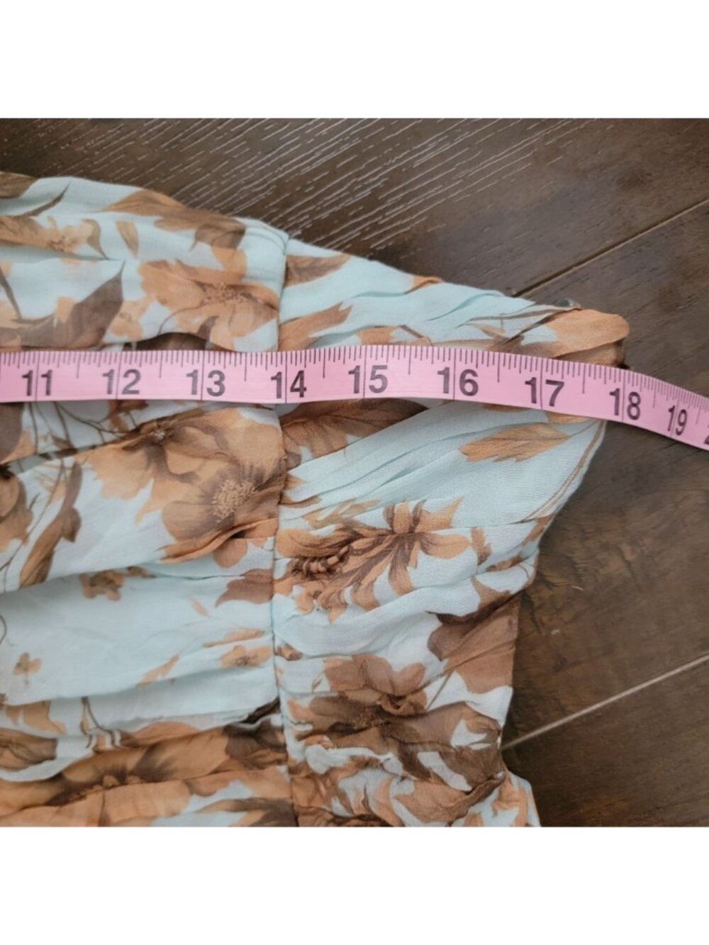 Anthropologie Strapless Maxi Dress in White and Tan Floral - Picture 4 of 9